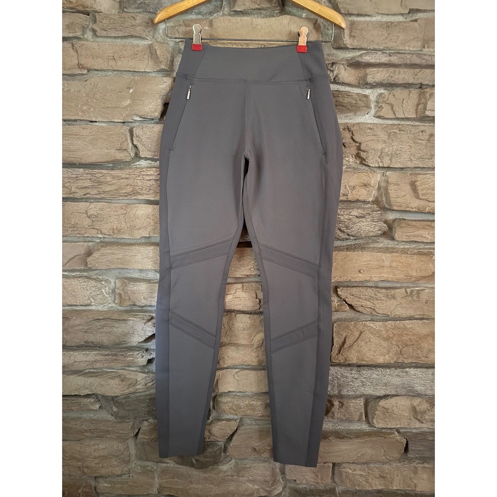 Athleta Gray Metro Moto High Rise Leggings 4 Zip Pockets Size 2 78062 Gray